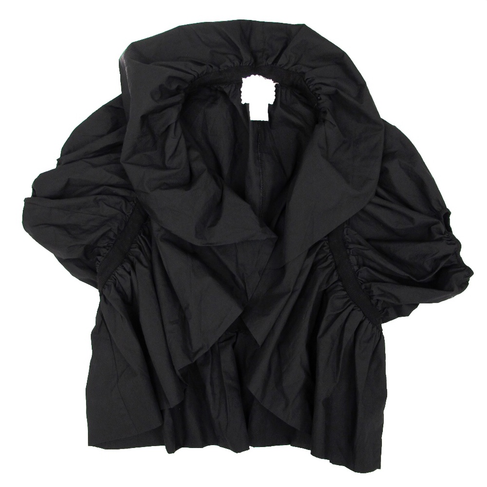 Ryu - Romantic Black Ruffled Cotton Jacket Shawl